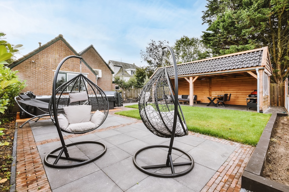Concrete paving Concrete paving in garden
